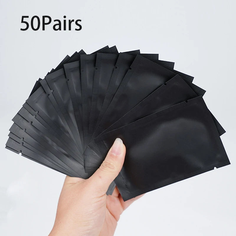 50Pairs Padding UV Black Patches Eyelash Extension Eye Gel Pads Qme 50PCS CN