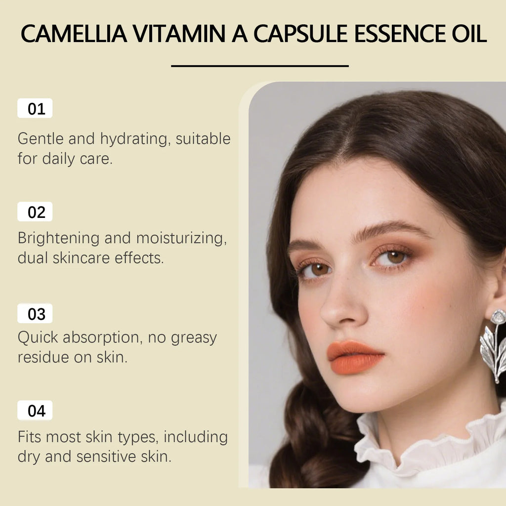 Vitamin A Facial Serum for Glowing Skin Rough Dull Repair Essence Reduce Pigmentation Nourish Brighten Face Moisturizing Capsule Qme