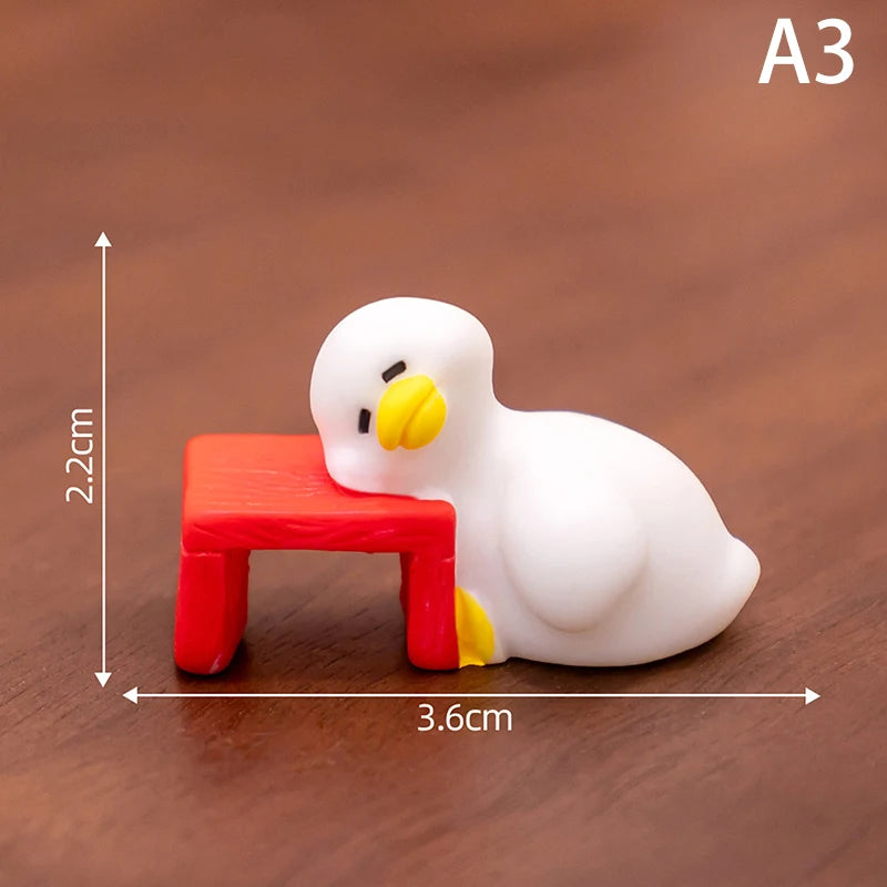 Cute White Duck Animal Micro Landscape Ornaments Home Desk Decoration Qme A3