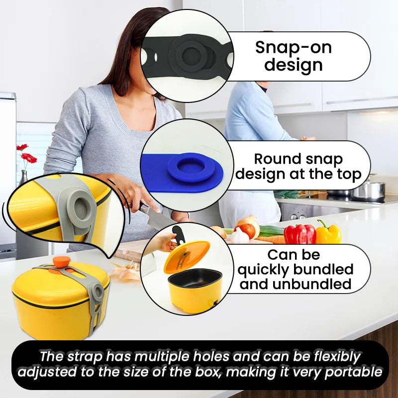 Universal Reusable Lid Strap Crockpot Food Containers Boxes Qme