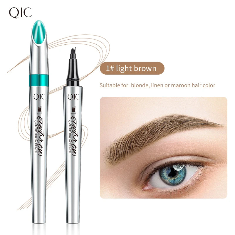 4 Points Eyebrow Pen 5 Colors Liquid Brow Pencil Dark Brown Microblading Eyebrow Pencil Waterproof Eyebrow Tattoo Pen Cosmetics Qme Q703-1