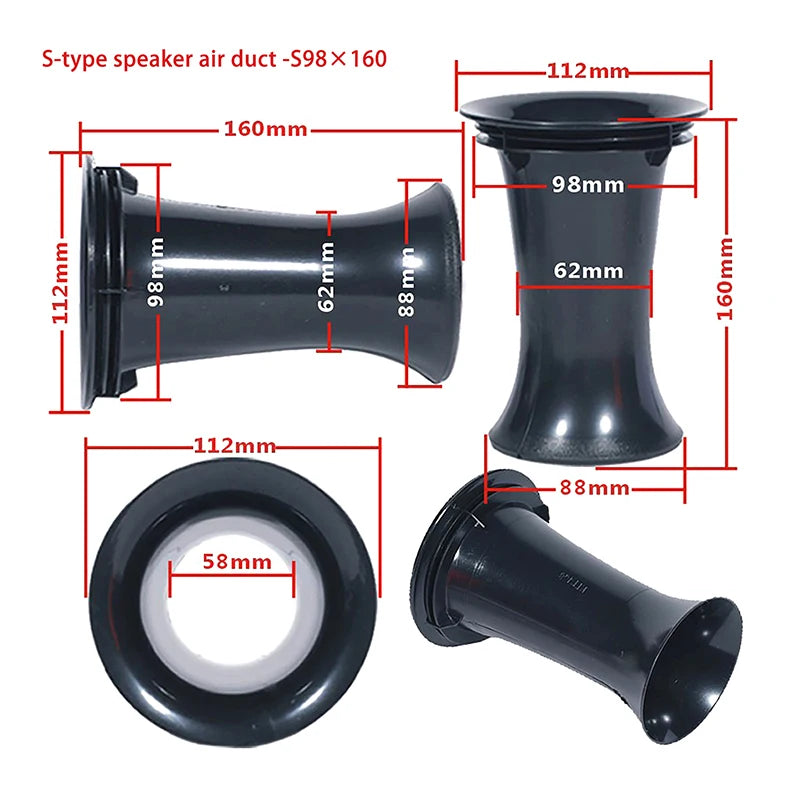 Speaker Bass Tube Accessories Reflex Port Plastic Car DJ Subwoofer Qme 98x160
