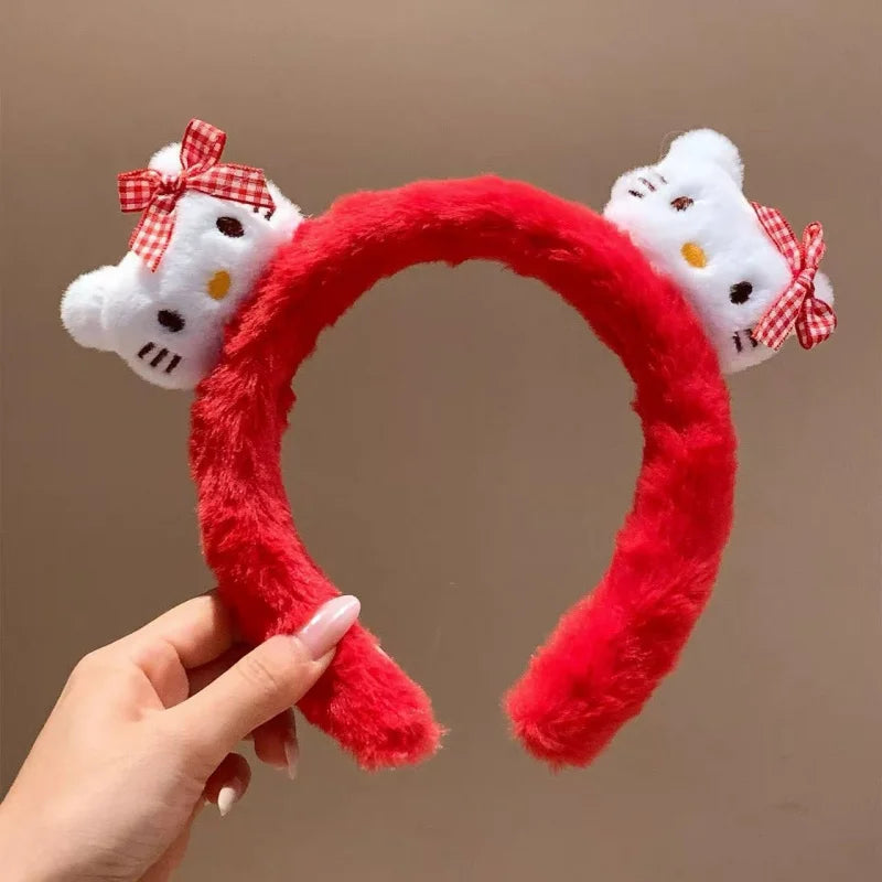 Hello Kitty Sweet Cartoon Headband Cute Bow Versatile Hair Accessory Qme