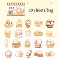 20 Sheets/Bag Cute Cat PET Stickers for Creative Journal Scrapbooking Stationery Planner Phone Case Gift Decor Qme 3