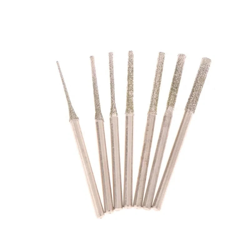 10Pcs 0.8/1/1.2/1.5/1.8/2/2.5MM Diamond Coated Drill Bits With 2.35MM Shank For Glass Jade Jewelry Grinding And Polishing Qme