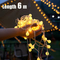 String Lights Camping Lamp Outdoor Crystal Globe Waterproof USB Qme length 6 m