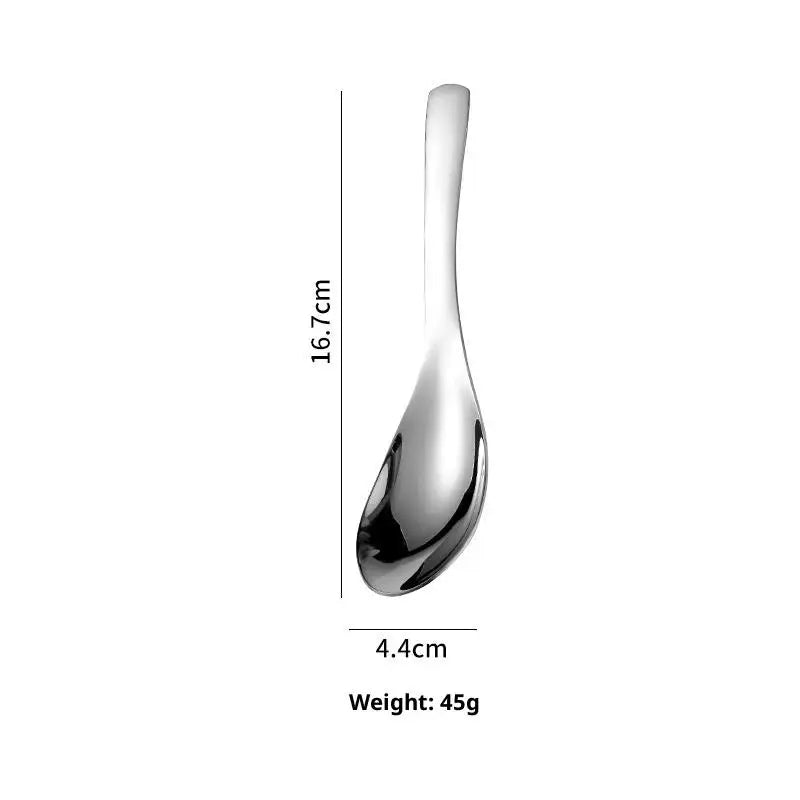 304 Stainless Steel Serving Spoons Rust-resistant Long Handle Easy Qme Silver L