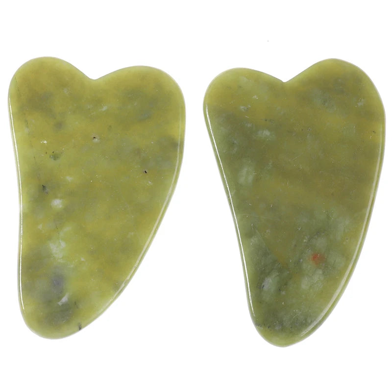 Gua Sha Natural Green Jade Quartz Crystal Stone Bodys Massage Board Qme B