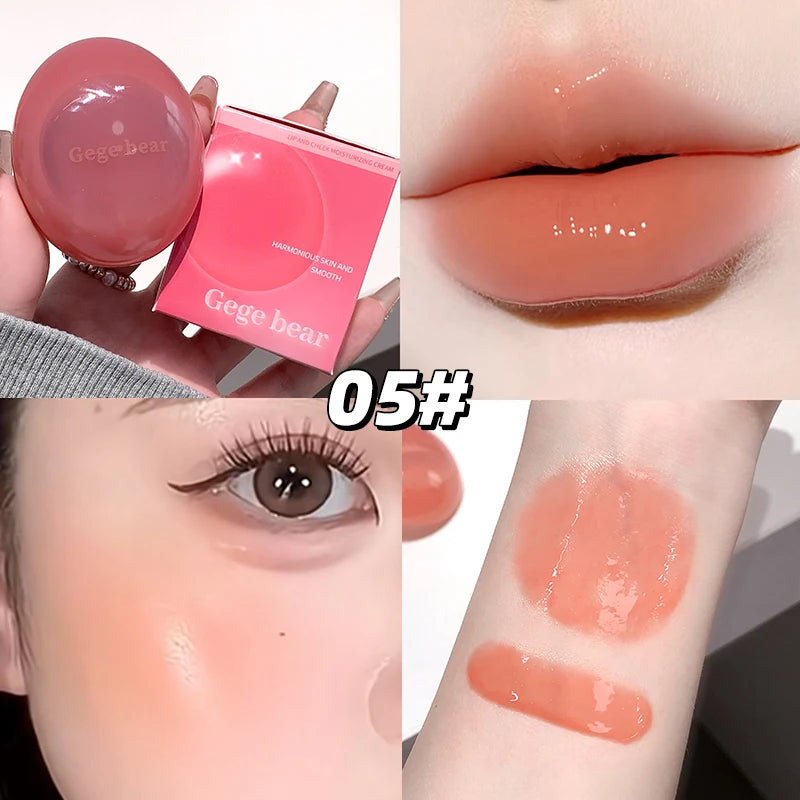 Gege Bear Dual-use Lip Jelly Glaze Blush Moisturizing Jam Gloss Honey Qme GX1398-05