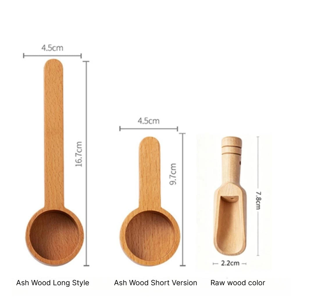 A Black Walnut Wood Coffee Measuring Spoon, Solid Wood Weight Scoop for Coffee Powder Milk Powder Precise Gram Scale Spoon Qme 3piece B