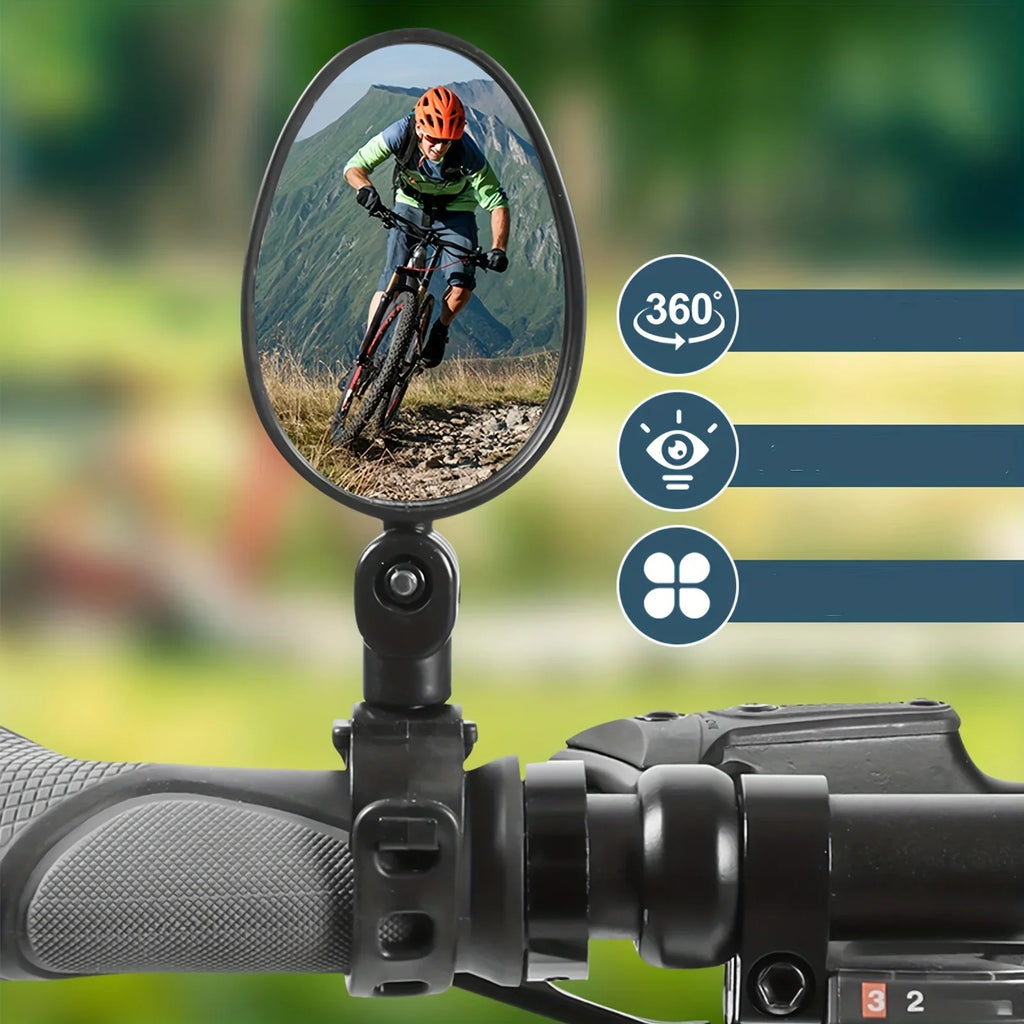Bike Mirror 360 Degree Adjustable Rotatable Handlebar Mirror Wide Bycicle Accessories Cycling Rear View Mirror Qme