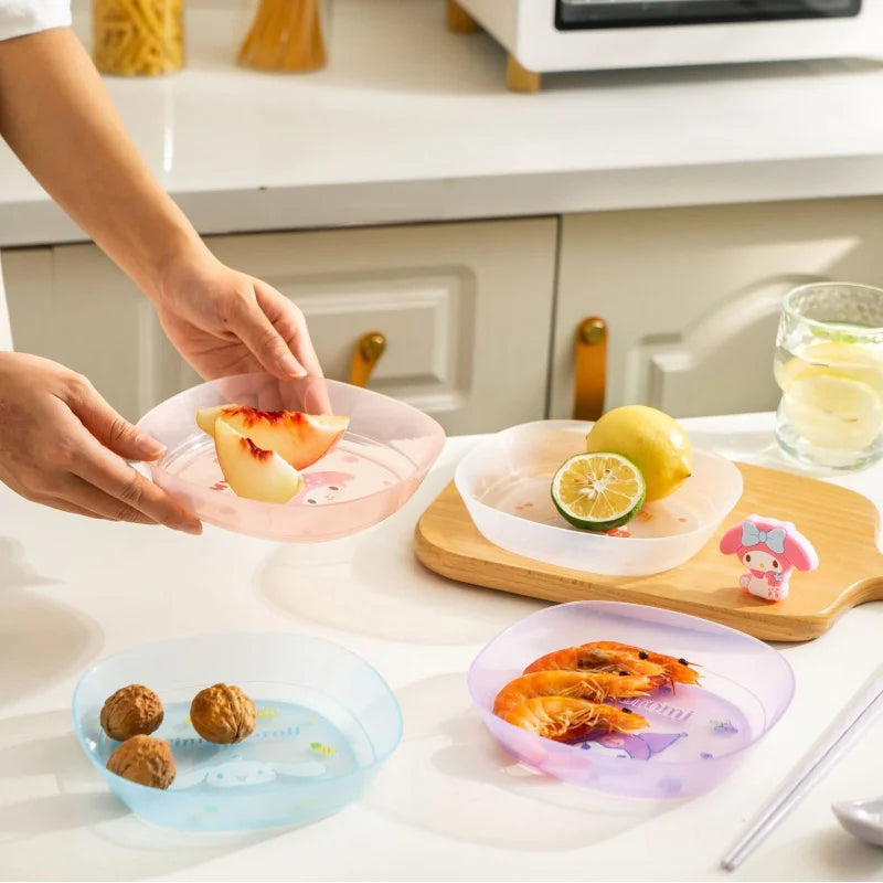 Hello Kitty Kuromi Bone-Shaped Plates and Utensils Home-Use Dried Fruit Platter Fruit Platter Plastic Side Plates Qme