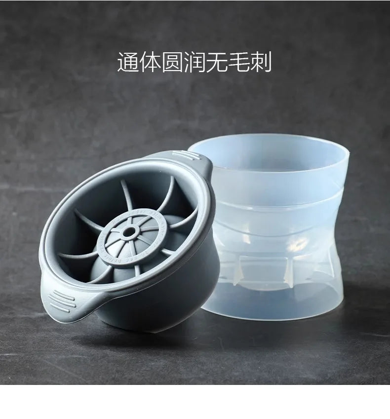 Whiskey Round Large Ice Hockey Mold Maker Kitchen Spherical Silicone Qme GRAY four
