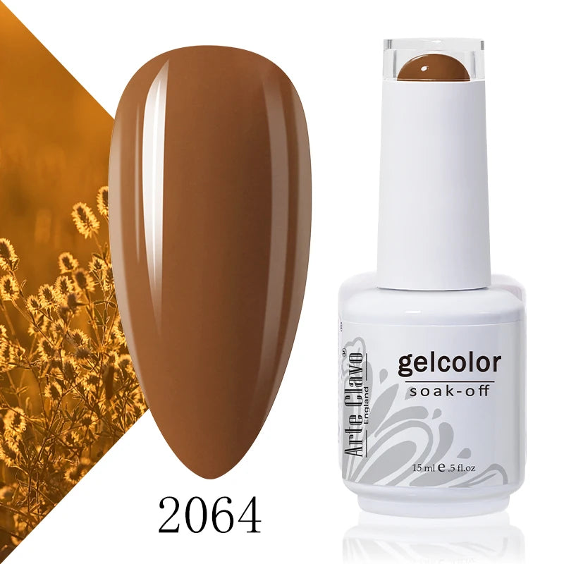 Arte Clavo Solid Gel Nail Polish Rainbow Summer Varnish Soak Off Qme
