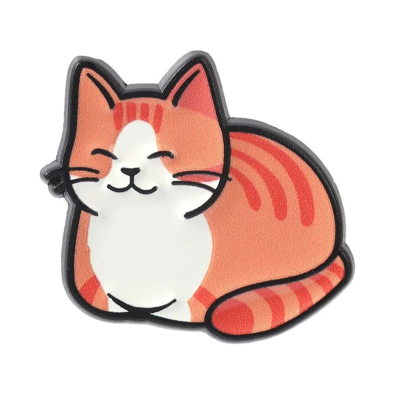 Cute Kitten Metal Enamel Brooch Cartoon Cat Lapel Pin Badge Decor for Clothes Hat Bag Fashion Jewelry Pet Lover Birthday Gift Qme style5