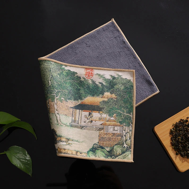 Retro Ancient Painting Tea Mat Matcha Green Powder Whisk Japanese Qme