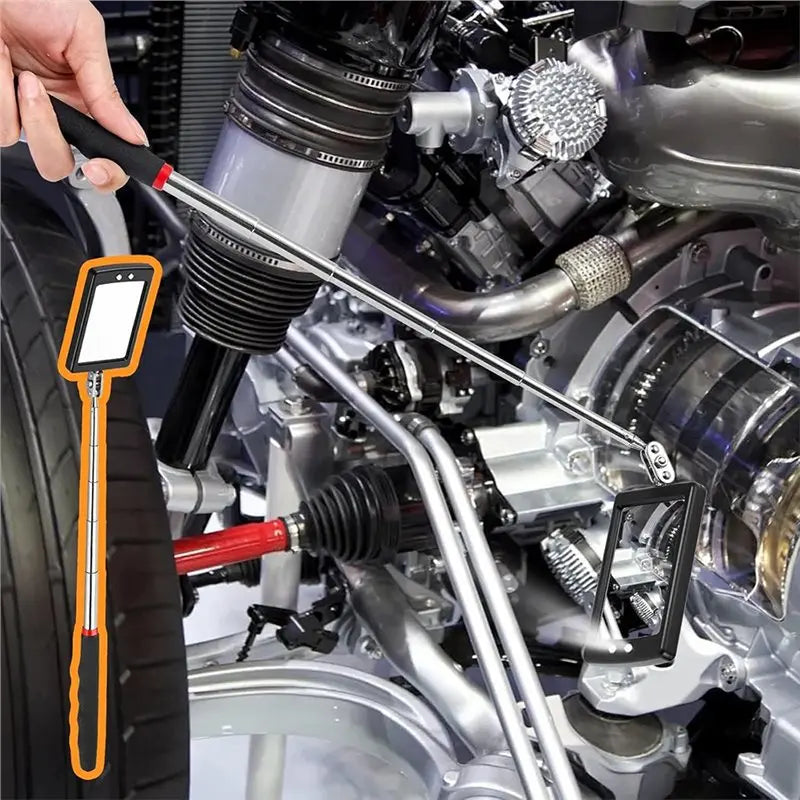 A02F-Ideal For Home And For-For Mechanics-Use Telescoping LED Inspection Mirror Magnetic Pickup Tool Set Qme