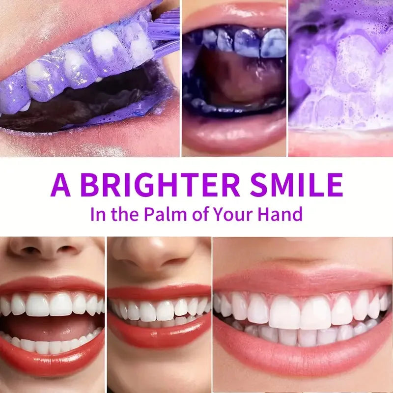 Purple Teeth Whitening Toothpaste - Alcohol-Free, Sulfate-Free, Rich in Apatite, Deep Cleaning and Mineral Regeneration Qme