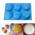 6 Holes Molds Flower Shaped Silicone DIY Soap Candle Cake Mold Crafts Accessories Kitchen Handmade Creative Silicone Molds Qme Random Color