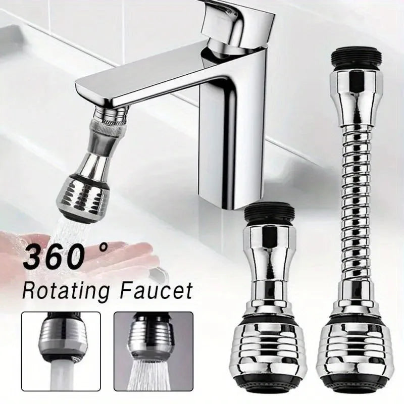 360° Rotatable Faucet Aerator | 2pcs | Plastic | Dual Mode High Pressure Water Saving, Splash-Proof,| Bathroom Accessory Qme