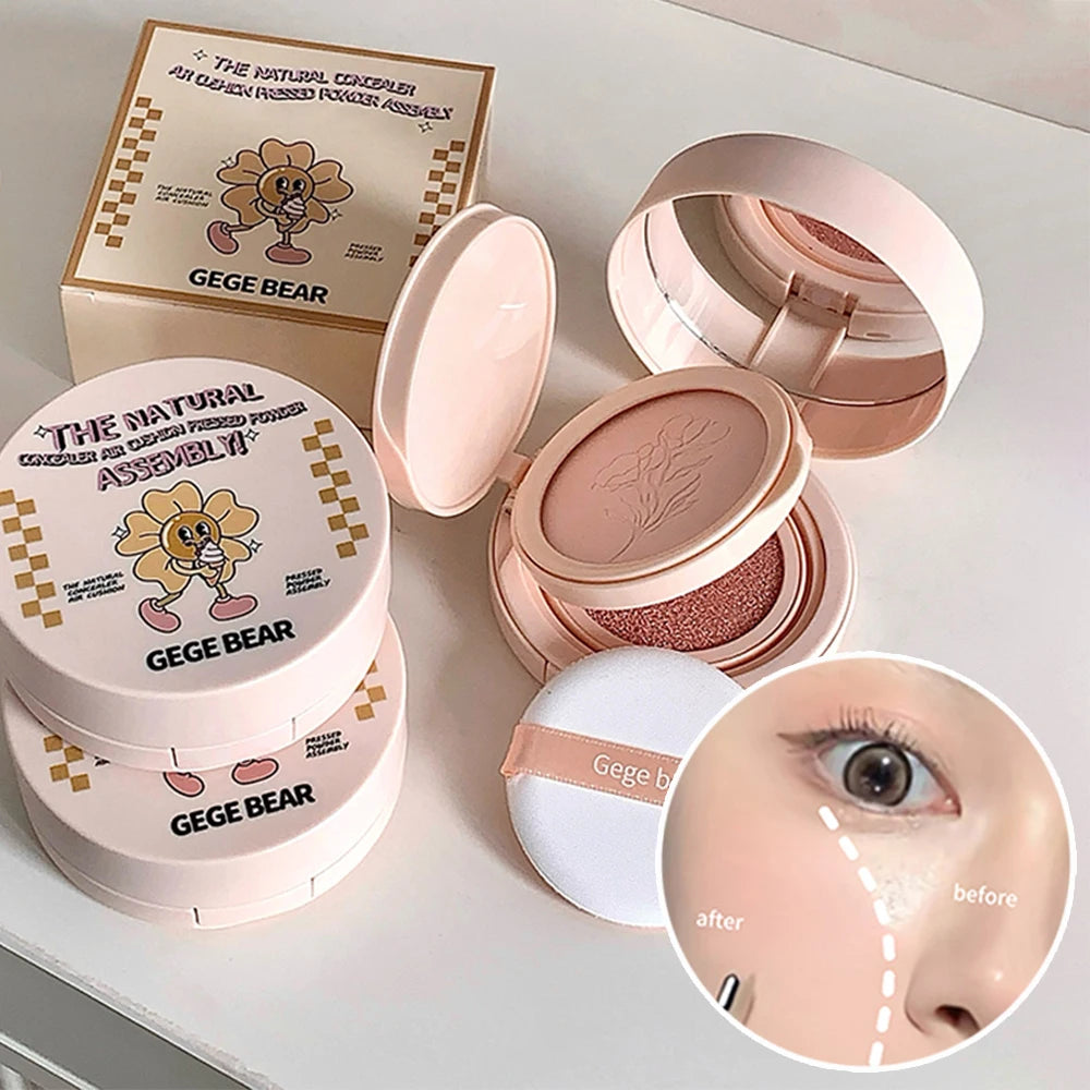 2-in-1 Double Layer Cushion Foundation Pressed Powder Natural Lasting Qme