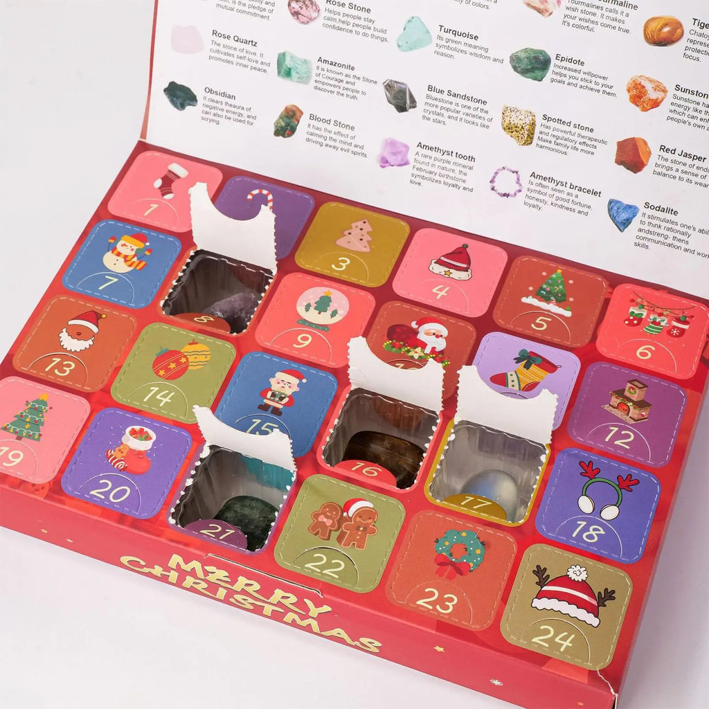 Crystal Calendar Advent 2025 24 Days Christmas Jewelry Kids Countdown Qme