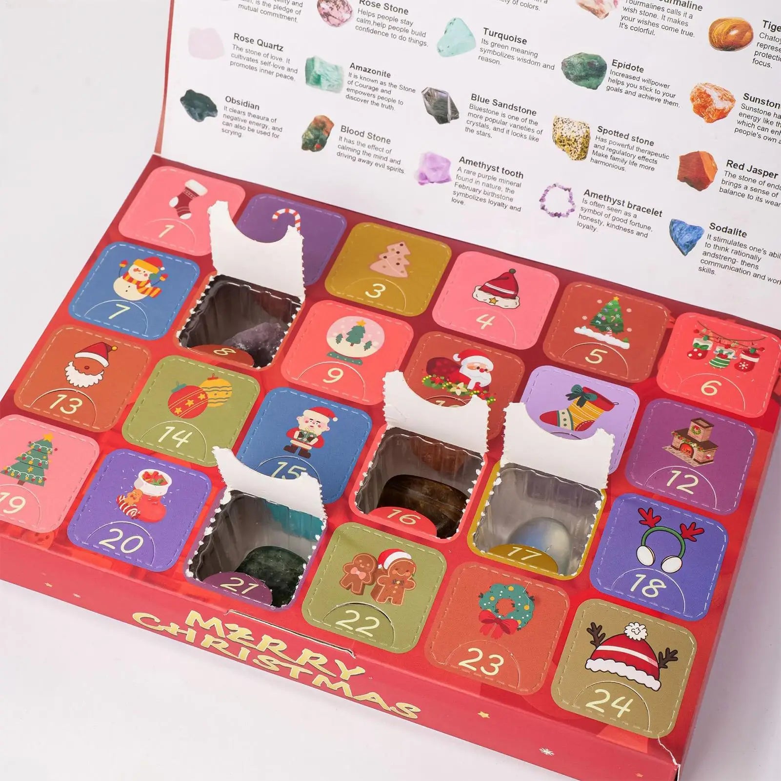 Crystal Calendar Advent 2025 24 Days Christmas Jewelry Kids Countdown Qme