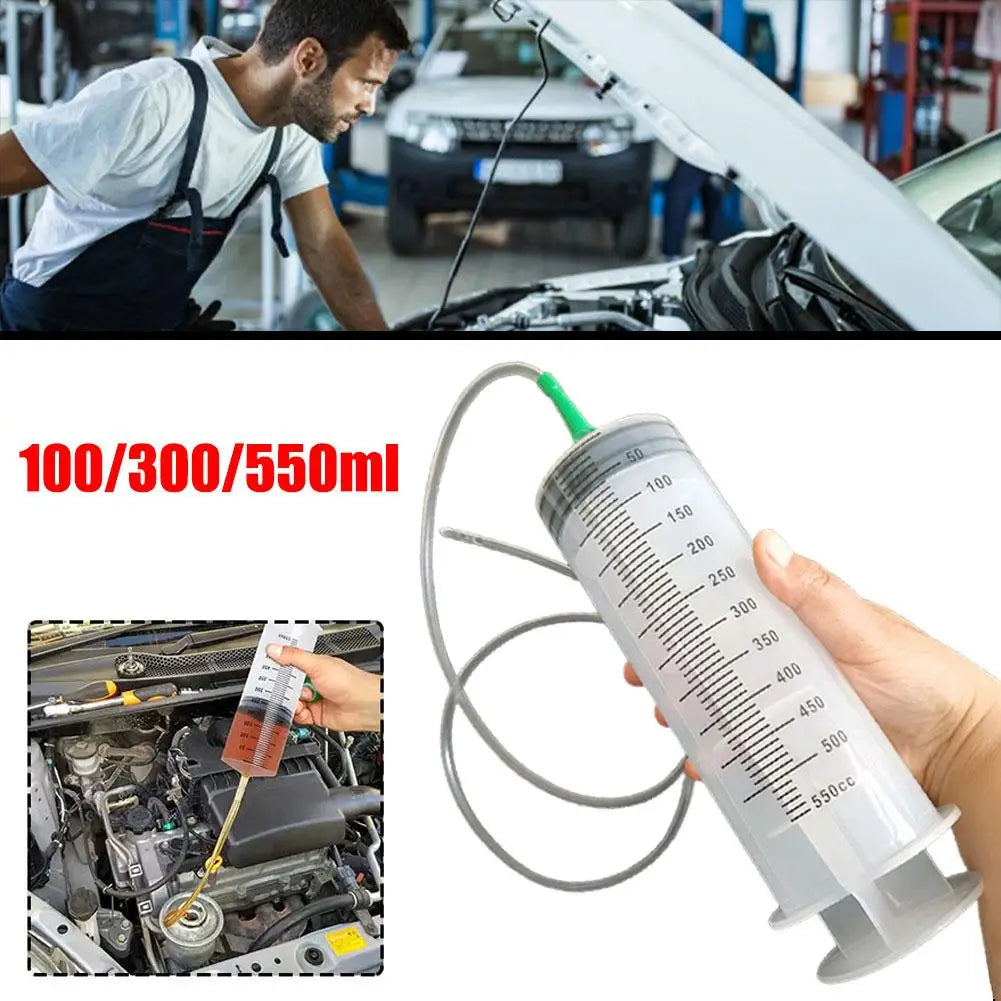 Durable Large Capacity Plastic Syringes - 100ml, 300ml, 550ml, Transparent Body with 99.82cm Measurement Qme