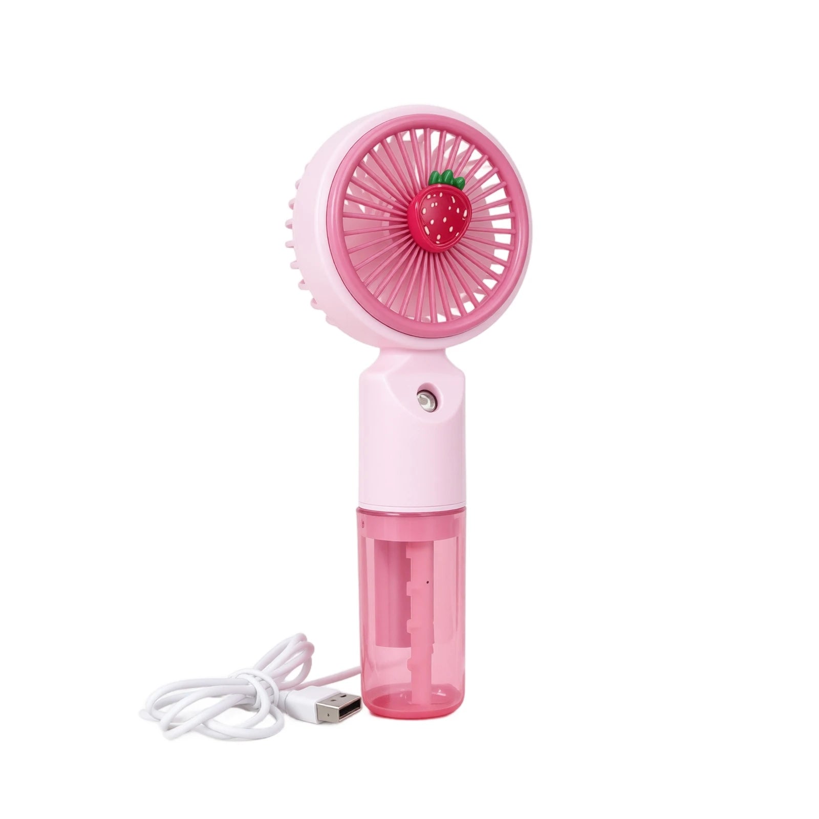 Cute Cartoon Fruit Handheld Spray Fan with 3 Speed Settings Perfect for Outdoor Travel Protable Mini Summer Daily Use Fan Qme Pink one size