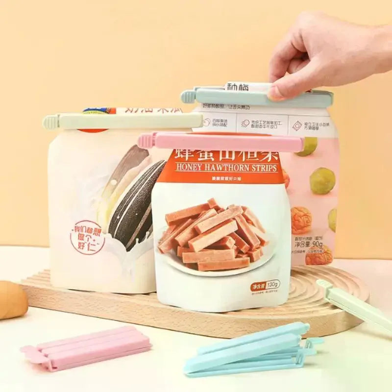 10Pcs Food Bag Sealing Clips Plastic Bag Colorful Sealing Clips For Kitchen Snack Coffee Potato Chip Food Storage Bag Qme