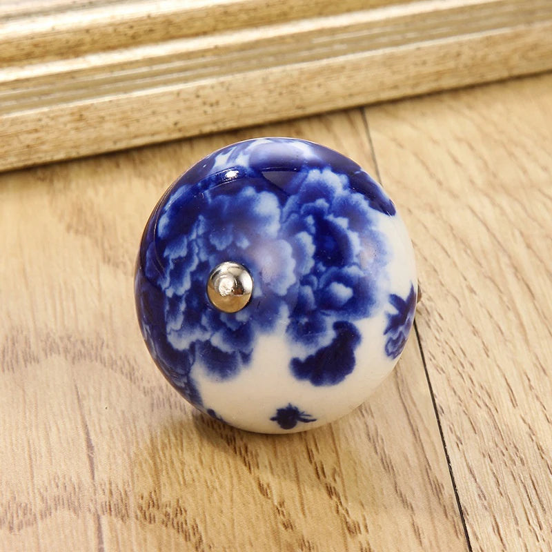 1PCS Multicolor Ceramic Knobs For Cupboard Cabinet Dresser And Furniture Antique Floral Drawer Handle Pull Door Knob Qme A3