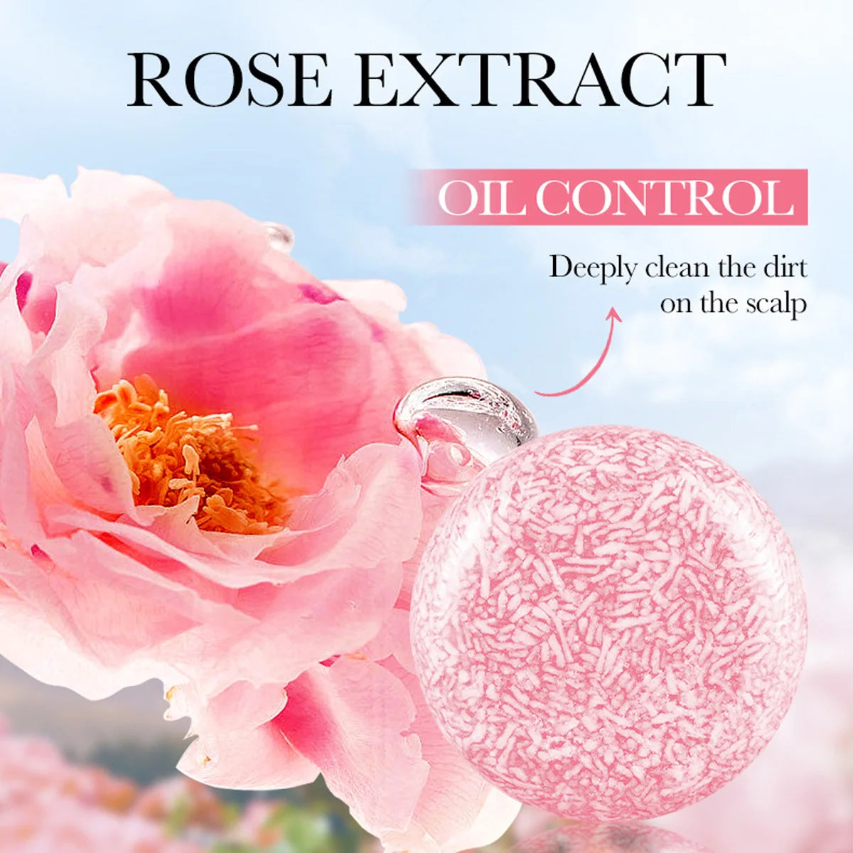 Rose Fragrance Shampoo Soap Plant Essential Oil Deep Cleansing Qme