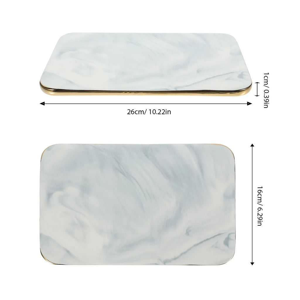 Marble Cutting Board Rectangle Marble Tray Kitchen Food Serving Tray Multi Function Chopping Board Decorative Household Qme