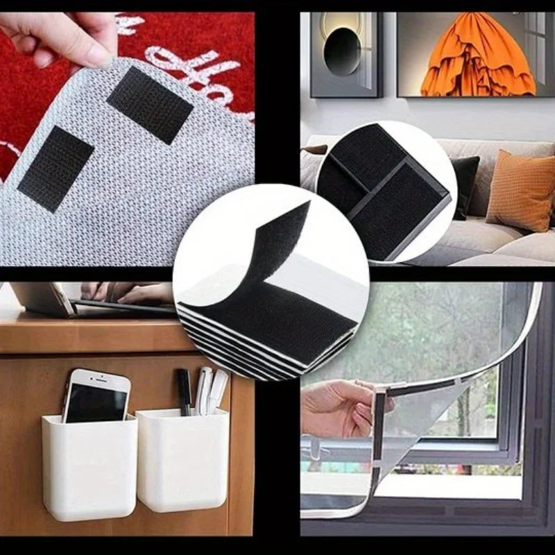 20mm Strong Self Adhesive Hook and Loop Fastener Tape Magic Strip Sticker Industrial Strength Sticky Strap DIY Craft Accessories Qme