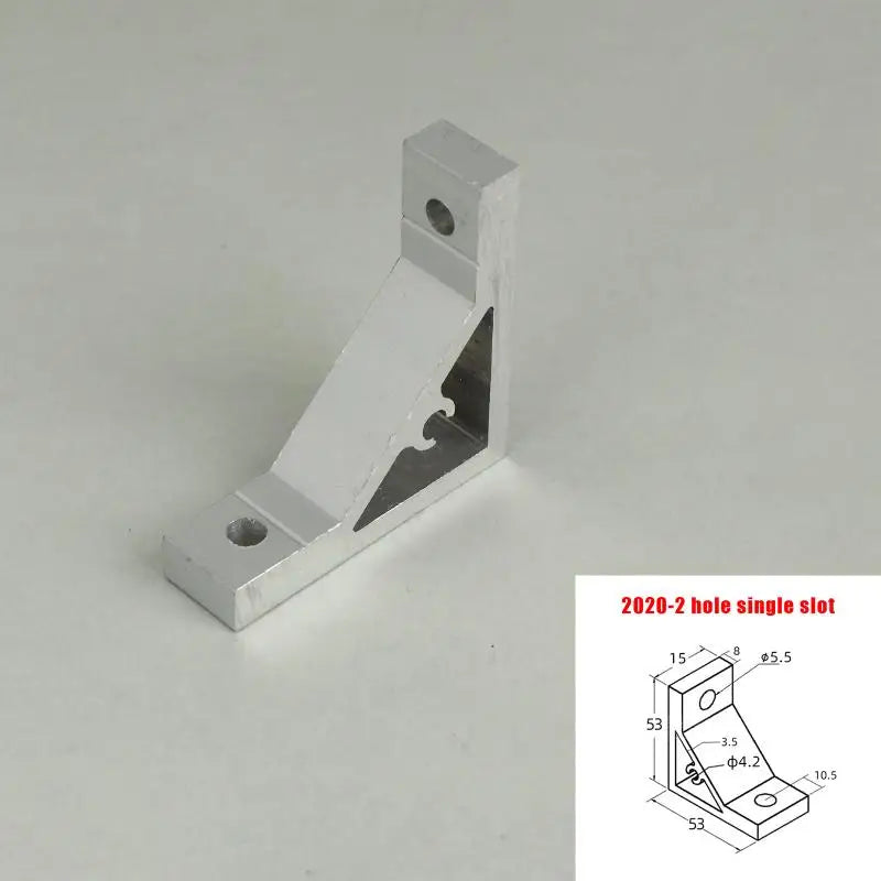 Cast Aluminum 90 Degree Angle Bracket for 20/30/40/45 Series Aluminum Profile Single-slot Connection Joint Industrial Fastener Qme 2020 2holes