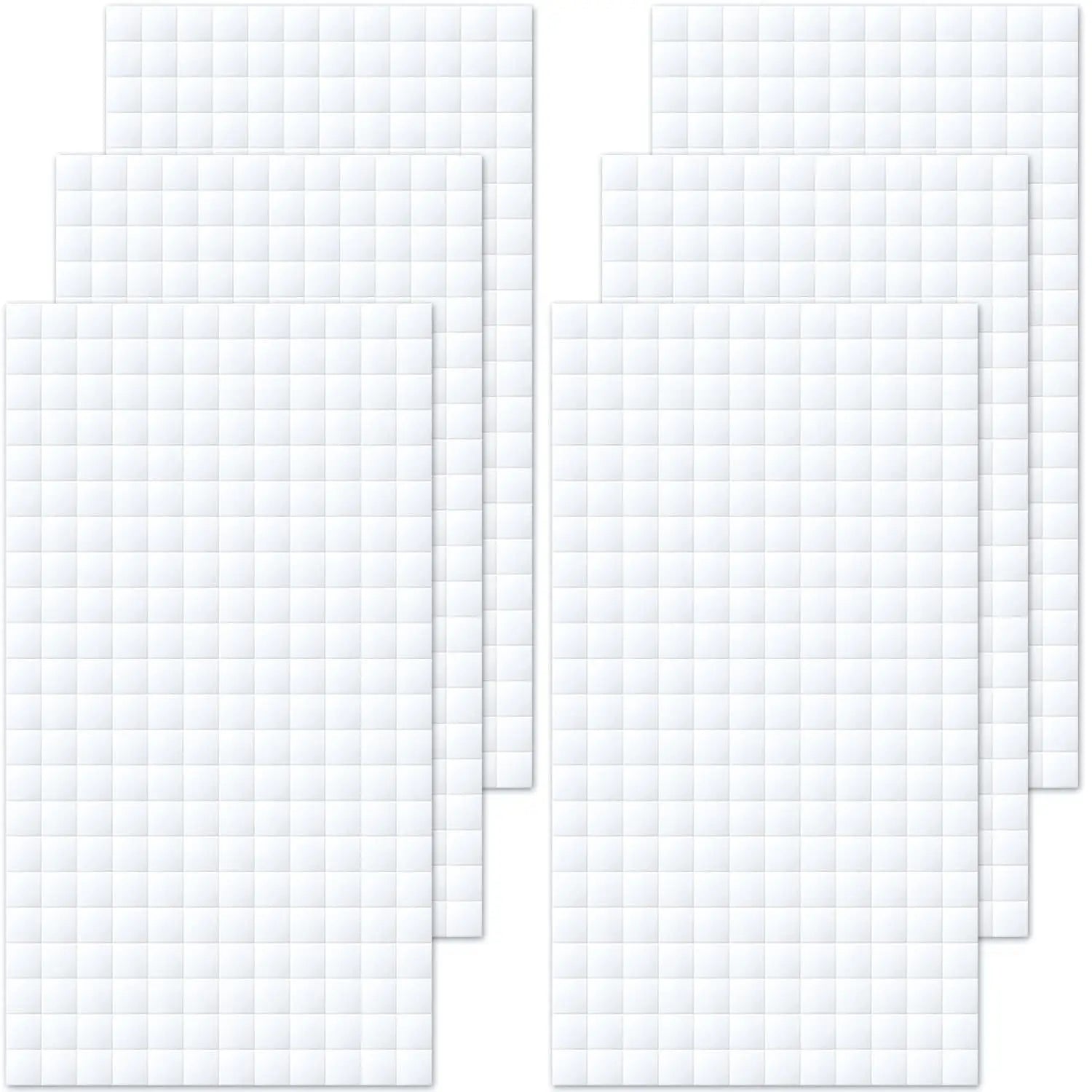 Foam adhesive square sheet, double-sided self-adhesive dots, pre-cut square strip-shaped foam tape, suitable for DIY art Qme 6mm 6pcs