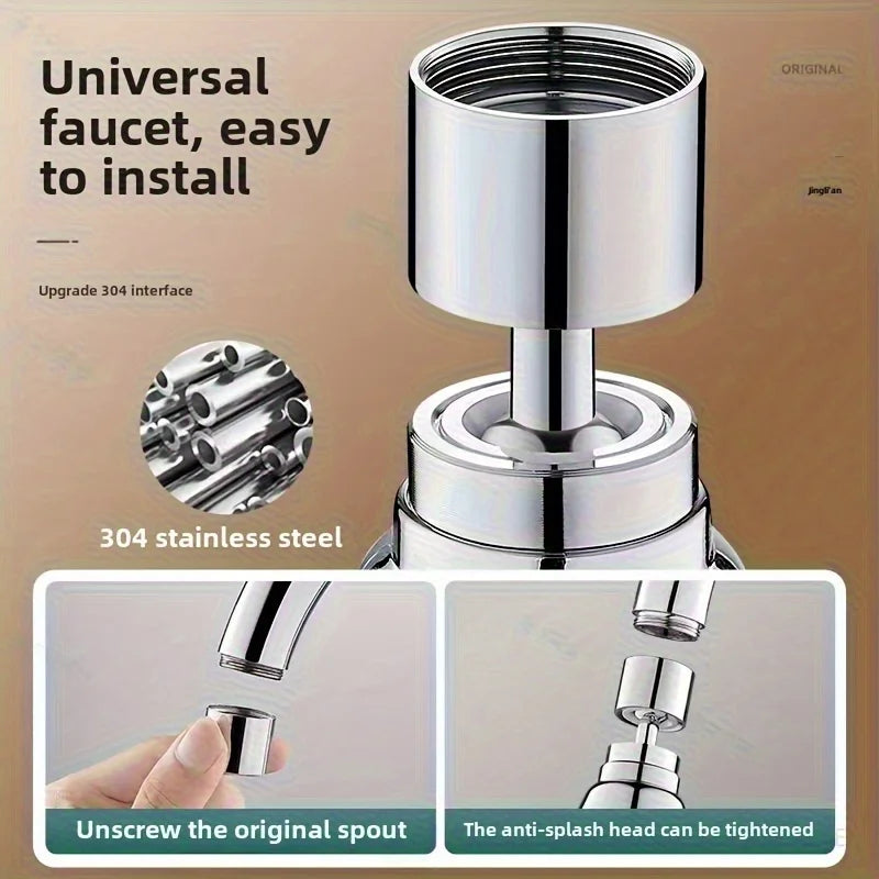 Kitchen Sink Faucet Aerator 3 Modes Anti-splash Water Saving Tap Nozzle Universal Rotate Water Filter Tap Sprayer Adapter Qme
