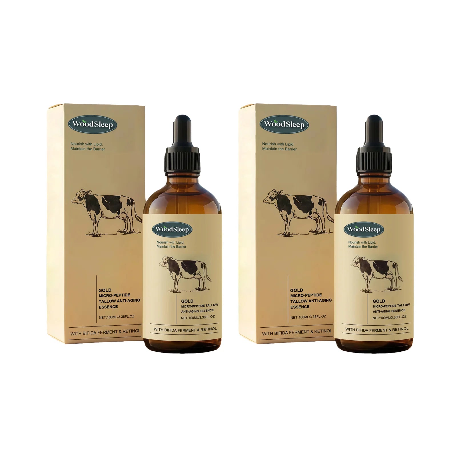 Beef Tallow Serum Anti-Wrinkle Shrinking Pores Tighten Loose Skin Reduce Fine Lines Hydrating Anti Aging Moisturizing Face Care Qme 2 X 100ml boxed