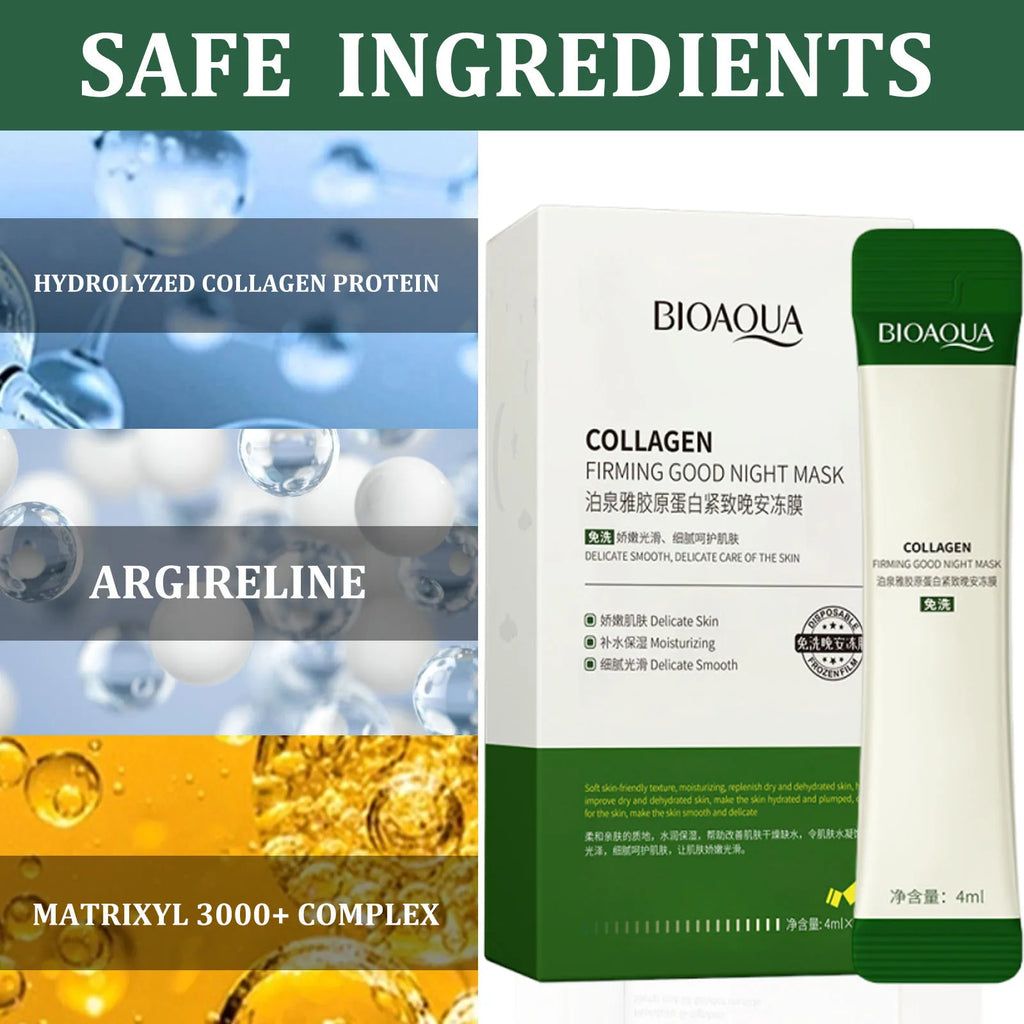 BIOAQUA Collagen Sleeping Facial Masks Moisturizing Nourishing Anti-aging Sleeping Face Mask No-wash Masks for Face Qme