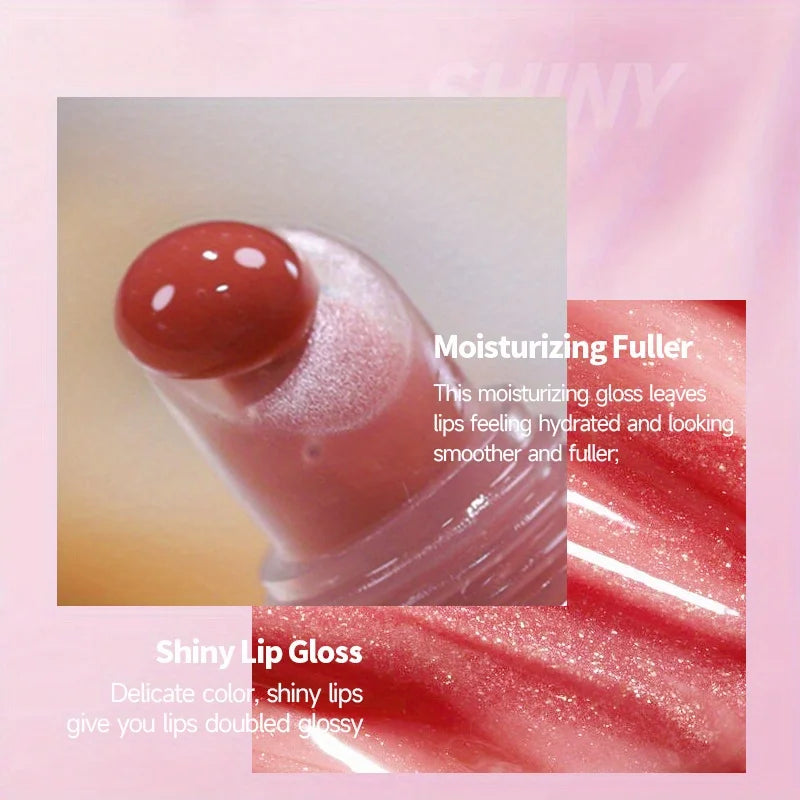 Shimmer Lip Oil Tinted For Fuller Lip Effect, Collagen Lip Gloss, Moisturizing Lip Care Extreme Volume Lip Essence Lips Enhancer Qme