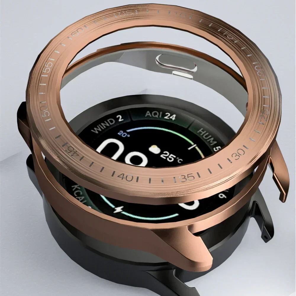 Cover for Xiaomi Mi Watch S3 Case Accessories PC Protector Shell for Mi Watch S3 Electroplated Wire Drawing Hollow Case+bezel Qme