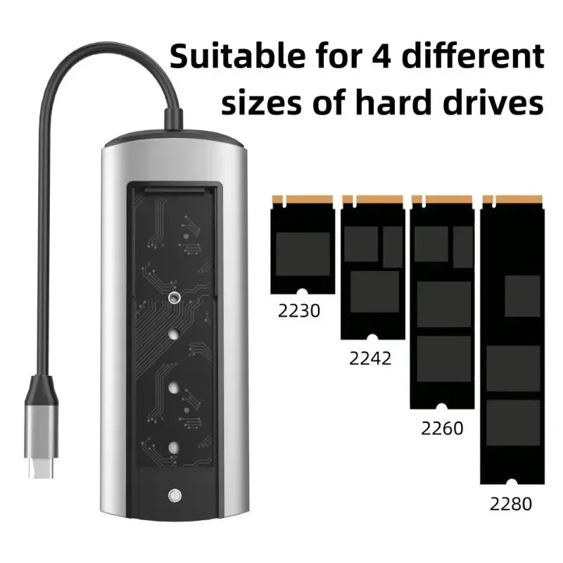 USB Hub With Disk Storage M.2 SSD USB Type-c to HDMI-Compatible Adapter Laptop Dock Station For Macbook Pro Air M1 M2 Qme