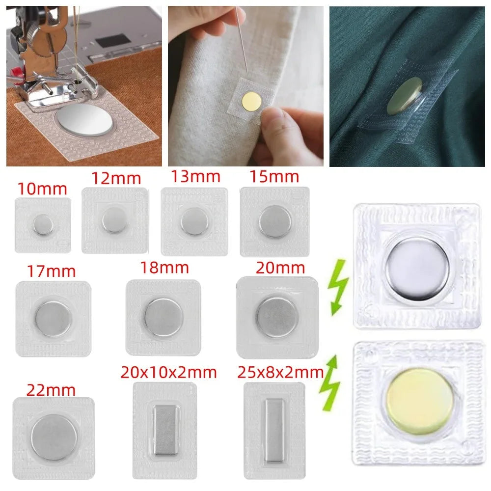 1Pair PVC Invisible Strong Magnetic Snaps Button Hidden Magnetic Fastener for Handbag Clothing Clasp DIY Craft Sewing Supplies Qme