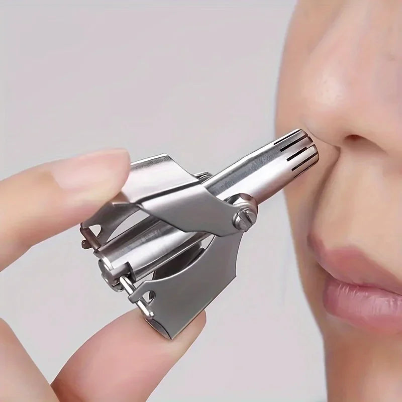 Nose Hair Trimmer Manual for Both Men And Women, Featuring a High-Quality Stainless Steel Design with a Small Round Head Qme