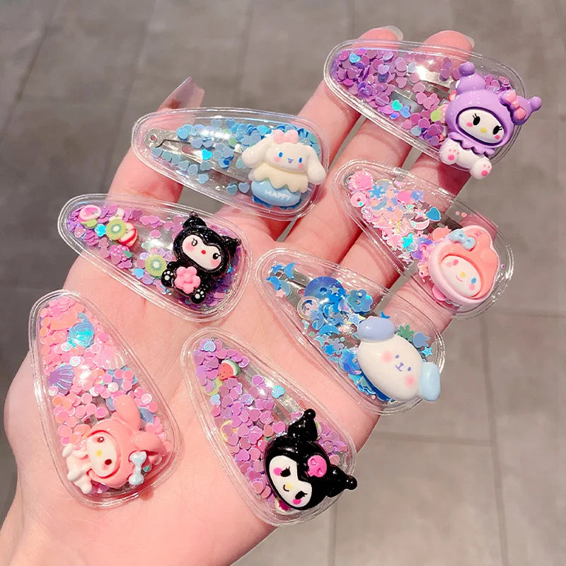 Hello Kitty Kuromi Hair Clip Student-style BB Clips Bangs Sides Qme