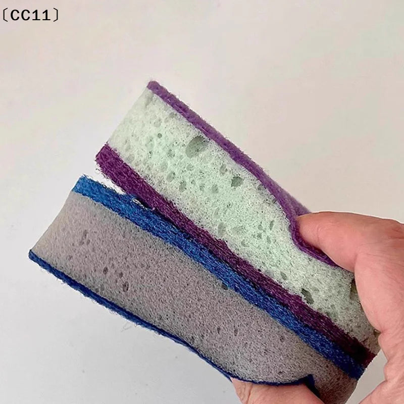 Thickened High-density Colorful Sponge Scrubber Double-sided Qme