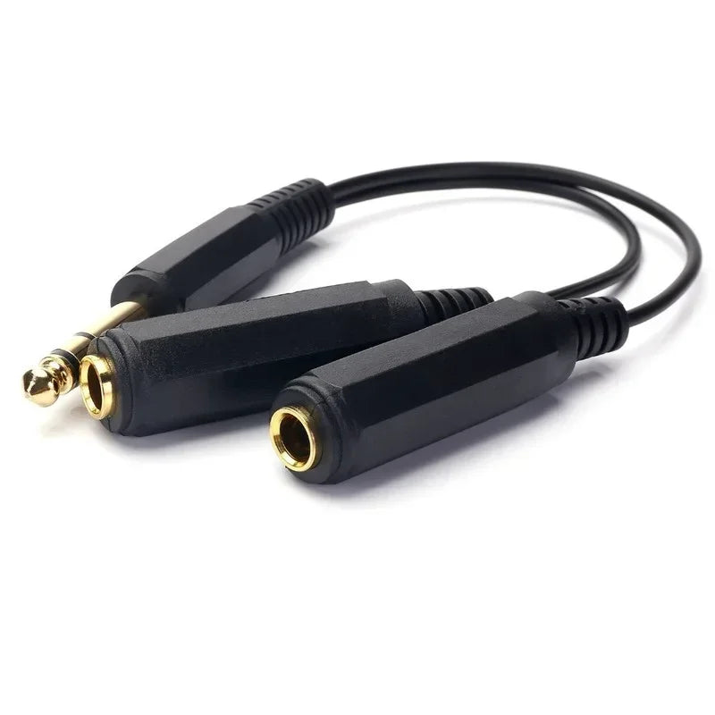 2pcs 3.5mm Mic Headset Splitter Adapter Cable 1 TRRS Male To 2 TRS Female Audio AUX Studio Y Converter Cord Qme