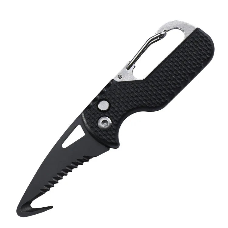 Portable Folding Knife Express Parcel Stainless Serrated Hook Cutter Qme Black B