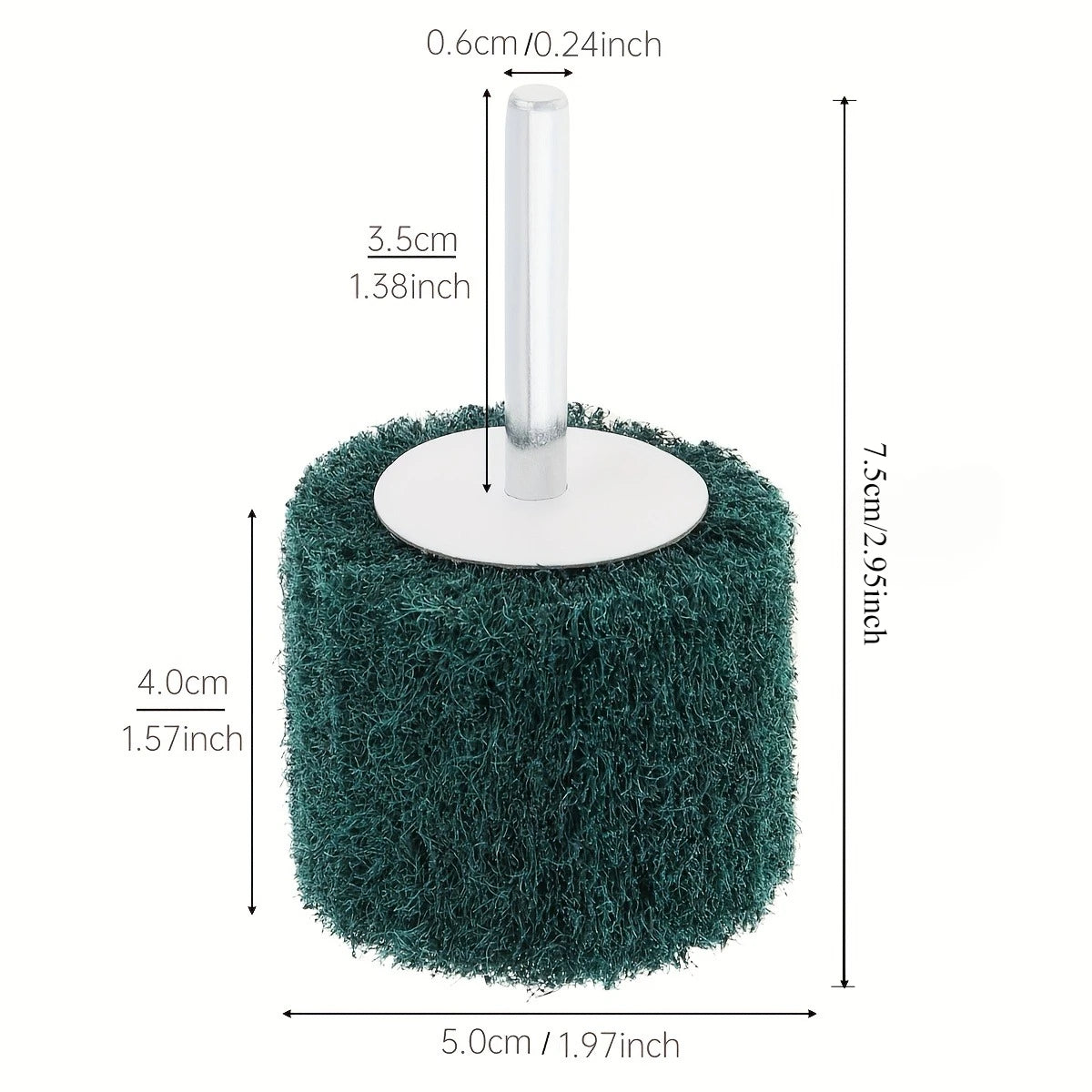 Drill mounted flip wheel - green scouring pad polishing brush, no assembly required, compatible with electric drills Qme