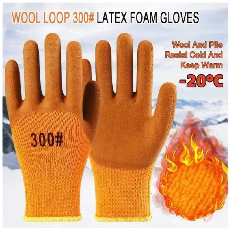 2pairs Winter Fishing Gloves Fleece Lined Thickened Short Warm Cold Proof Thermal Gloves Qme